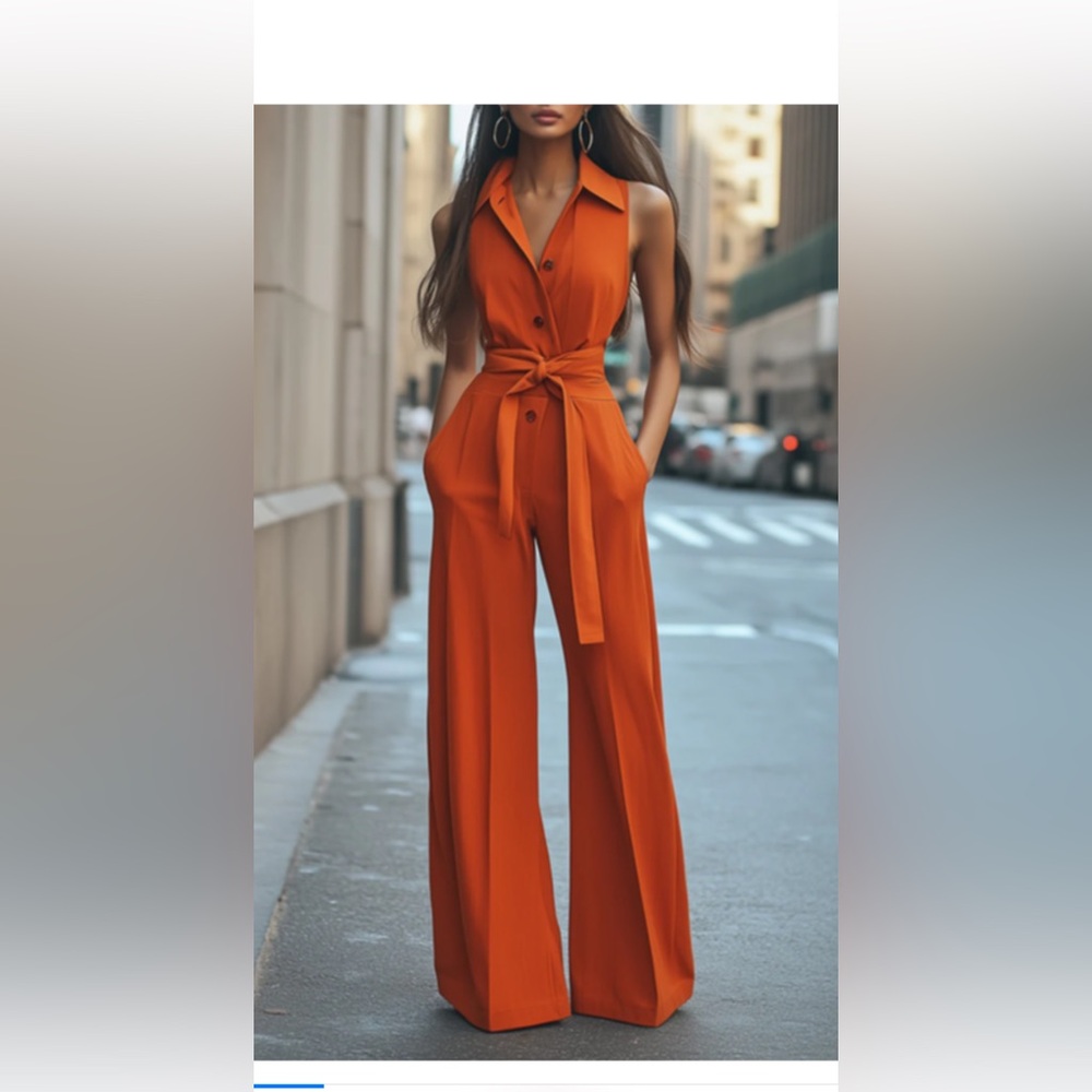 MOOYIUS Elegant Orange Jumpsuit. NWT